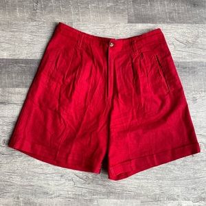 Red High Waisted Shorts